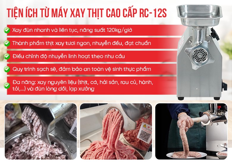 Tiện ích từ máy xay thịt RC-12S cao cấp