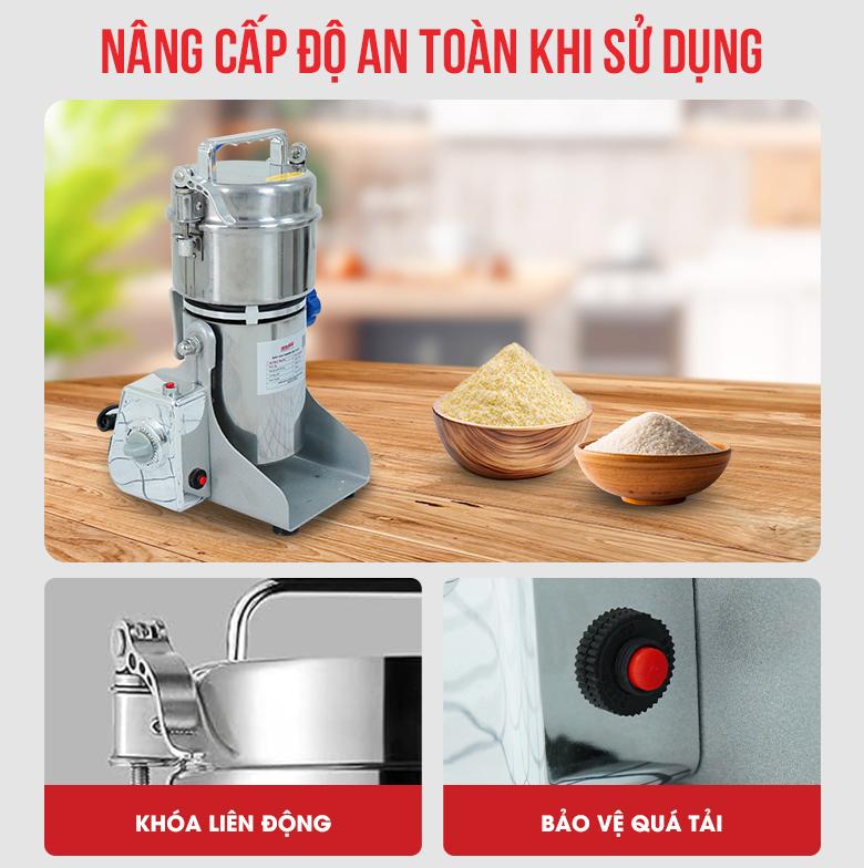 Khóa nắp và rơ le để bảo vệ cho thiết bị và an toàn cho người dùng