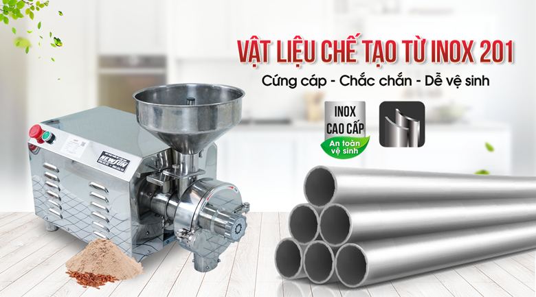 Khung máy được chế tạo từ inox 201