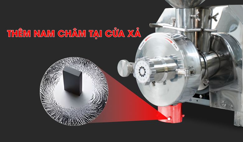 Cửa xả bột được gắn thêm 4 nam châm