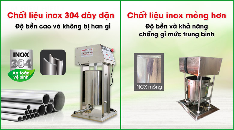 Chế tạo từ inox chống gỉ, đảm bảo an toàn thực phẩm