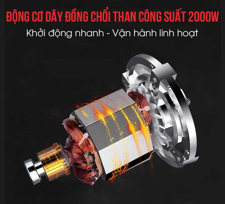 Động cơ dây đồng chổi than 2000W