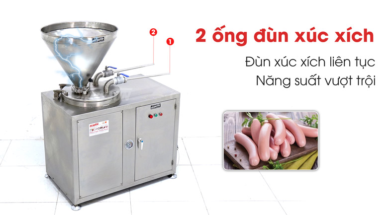 Năng suất cao vượt trội so với nhồi xúc xích thủ công