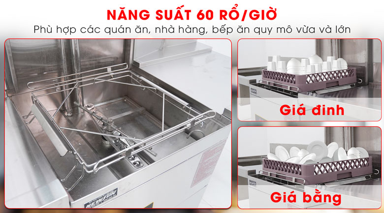 Rửa được từ vài trăm đến vài nghìn chiếc bát đĩa mỗi giờ Rửa được từ vài trăm đến vài nghìn chiếc bát đĩa mỗi giờ