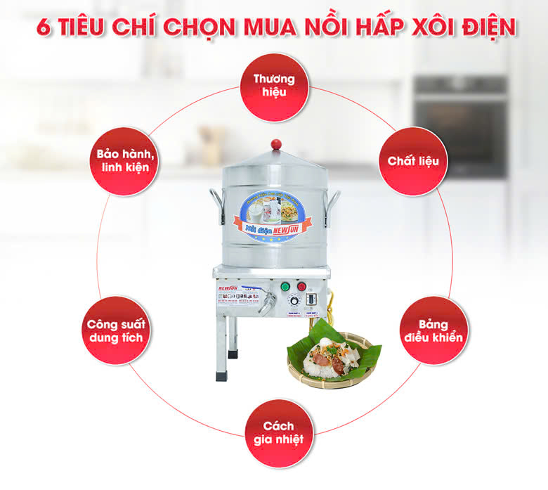 Tiêu chí lựa chọn nồi hấp xôi