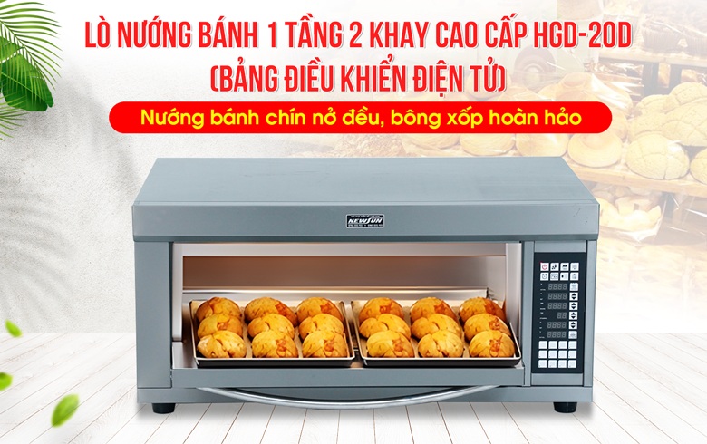 Lò nướng bánh dùng điện 1 tầng 2 khay cao cấp NEWSUN HGD-20D
