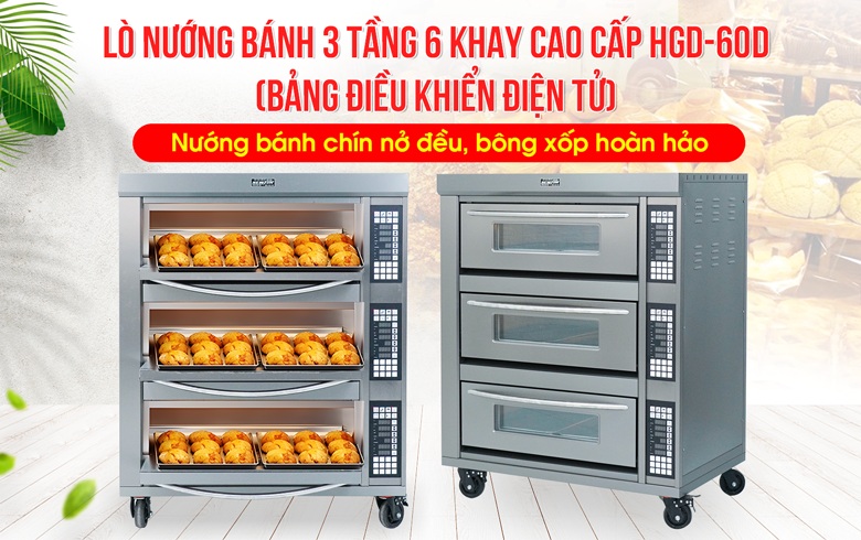 Lò nướng bánh dùng điện 3 tầng 6 khay cao cấp NEWSUN HGD-60D