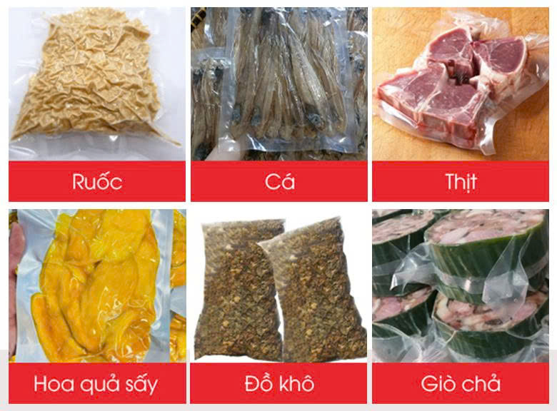 Đóng gói và hút chân không nhiều loại thực phẩm
