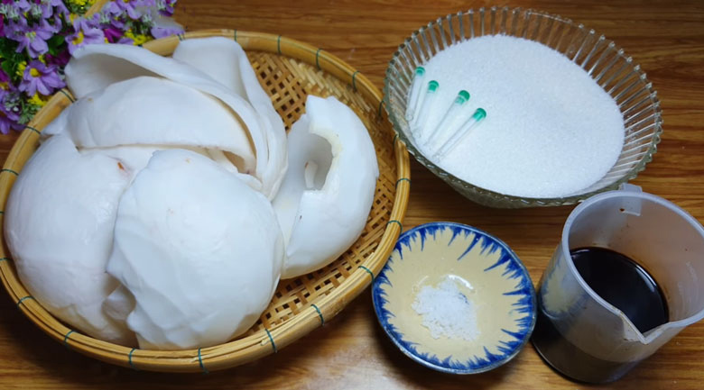 máy sên mứt dừa, nguyên liệu