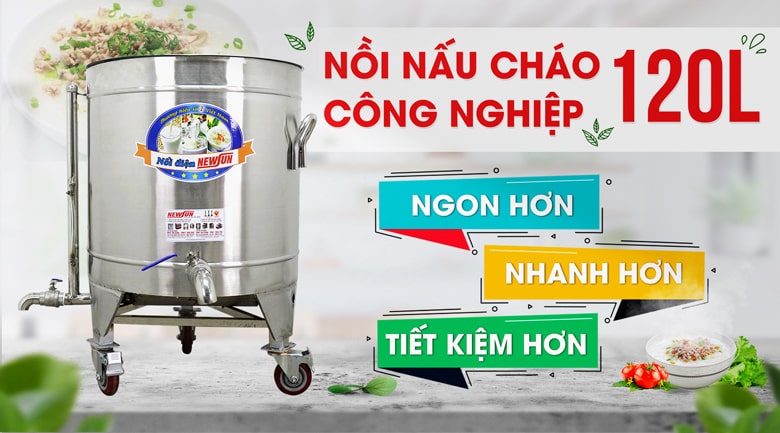 nồi nấu cháo đa năng 120l
