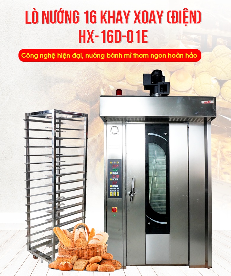 Lò nướng bánh xoay 16 khay điện NEWSUN HX-16D-01E - Công nghệ hiện đại, hiệu suất vượt trội Lò nướng bánh xoay 16 khay điện NEWSUN HX-16D-01E - Công nghệ hiện đại, hiệu suất vượt trội