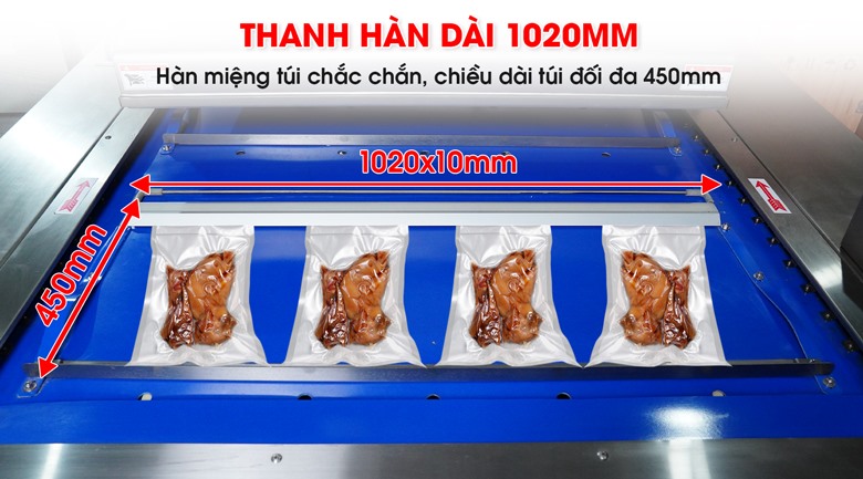 Thanh hàn dài 1020mm, hút được các túi có kích thước lớn