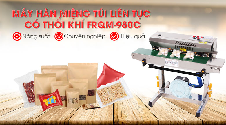 máy hàn miệng túi liên tục hút chân không, tính năng đi kèm