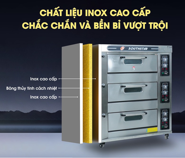 Chất liệu inox cao cấp, bền bỉ và an toàn vệ sinh