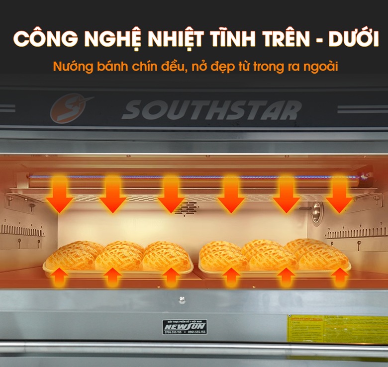 Công nghệ nhiệt tĩnh nướng bánh chín đều, nở đẹp từ trong ra ngoài