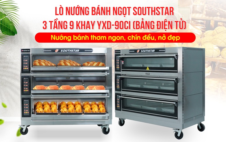 Lò nướng bánh Southstar điện 3 tầng 9 khay YXD-90CI (cao cấp)