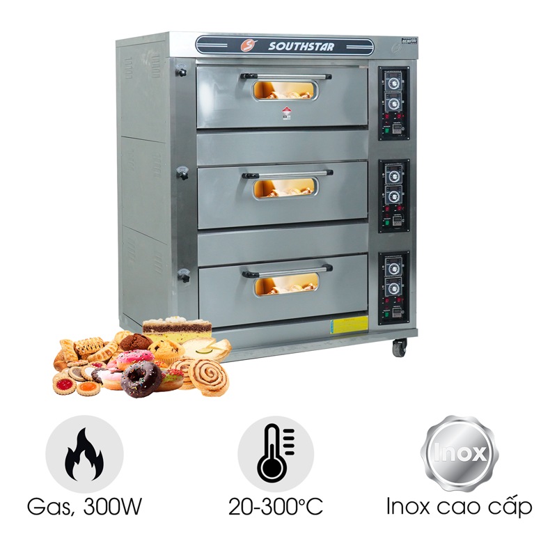 Lò nướng bánh Southstar 3 tầng 6 khay dùng gas YXY-60A