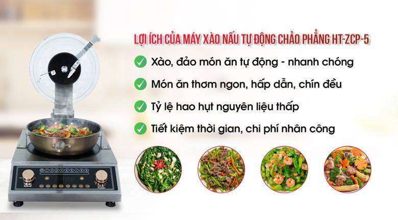 Những lợi ích nhận được khi sử dụng máy xào nấu thức ăn HT-ZCP-5