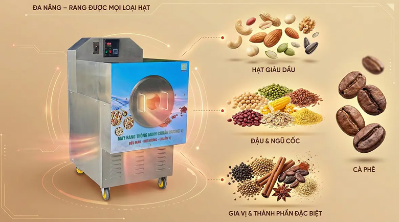 máy rang ngũ cốc lưu ý