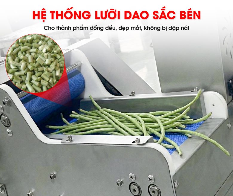 Hệ thống lưỡi dao sắc bén cho thành phẩm đồng đều, đẹp mắt 
