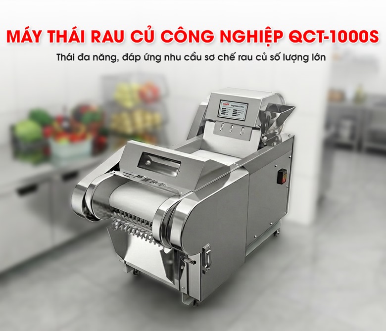 Máy thái rau củ quả QCT-1000S (2 đầu cắt)