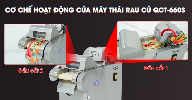 Cơ chế hoạt động của máy thái rau củ quả QCT-660S