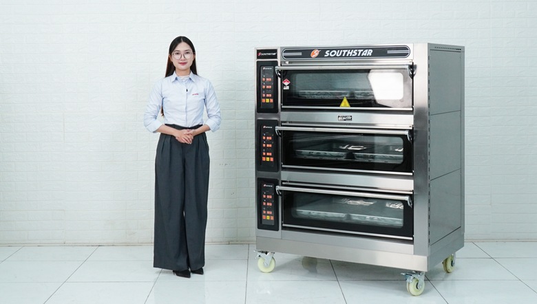 Thực tế mẫu lò nướng bánh Southstar điện 3 tầng 6 khay YXD-60CI