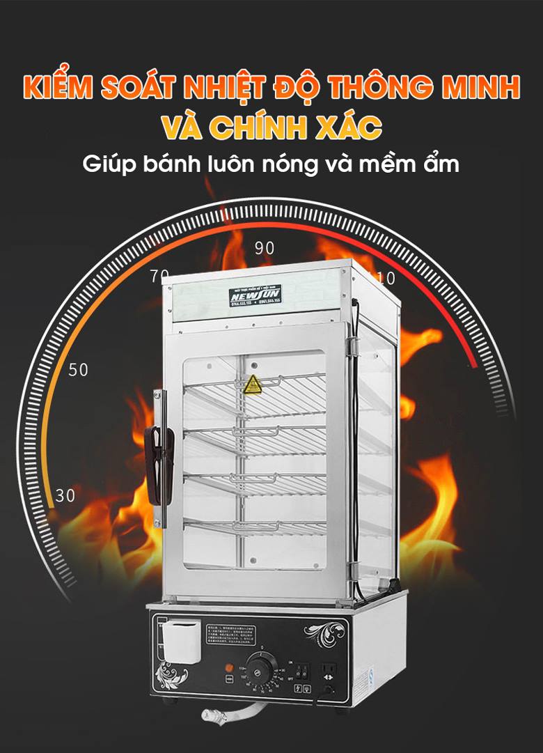 Điều chỉnh nhiệt độ linh hoạt - Giúp bánh luôn nóng, mềm ẩm 