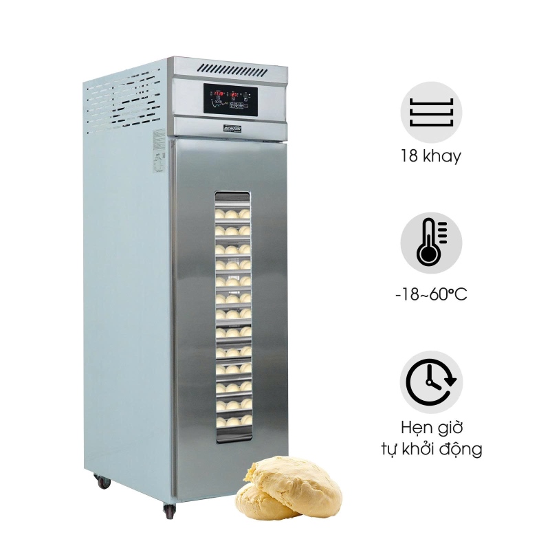Tủ ủ bột mì 1 cánh 2 chế độ nóng lạnh TXF006.002 (18 khay)