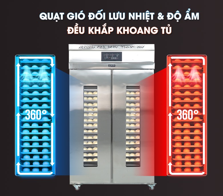 Quạt gió đối lưu tuần hoàn nhiệt và độ ẩm đều khắp khoang tủ