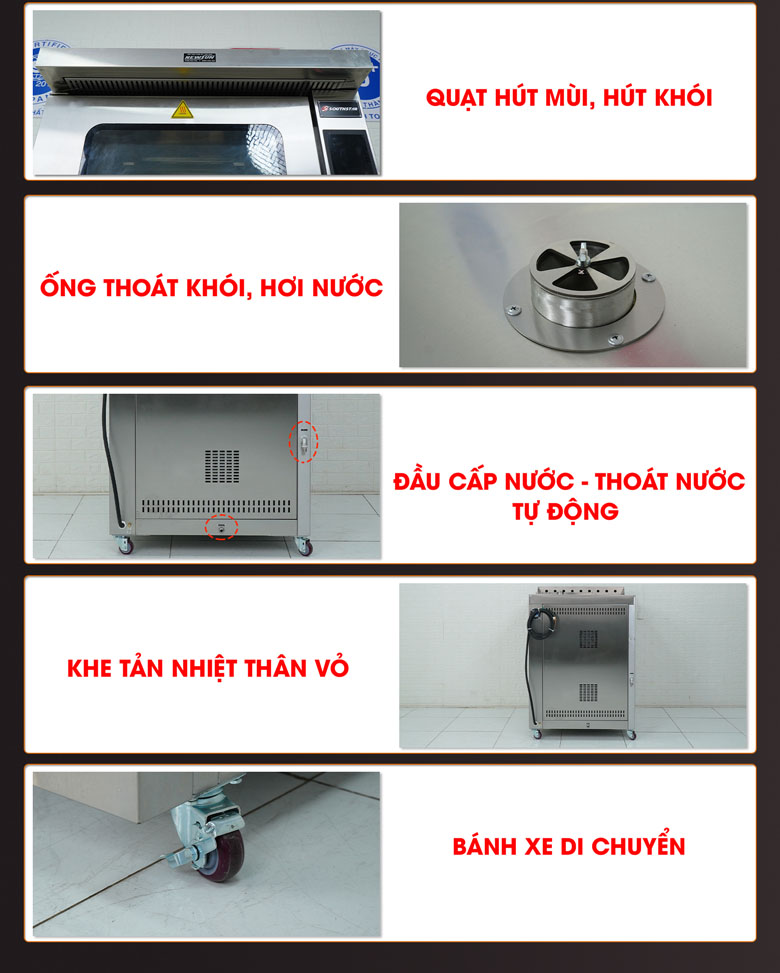 Chi tiết lò nướng bánh đối lưu 10 khay xoay Southstar NFC-10DX Chi tiết lò nướng bánh đối lưu 10 khay xoay Southstar NFC-10DX