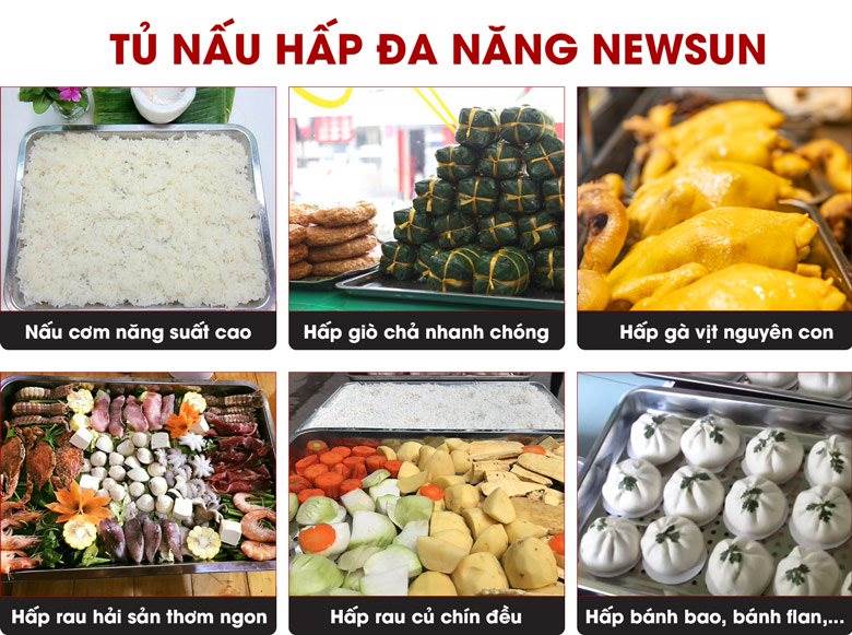 Hấp đa dạng các loại thực phẩm