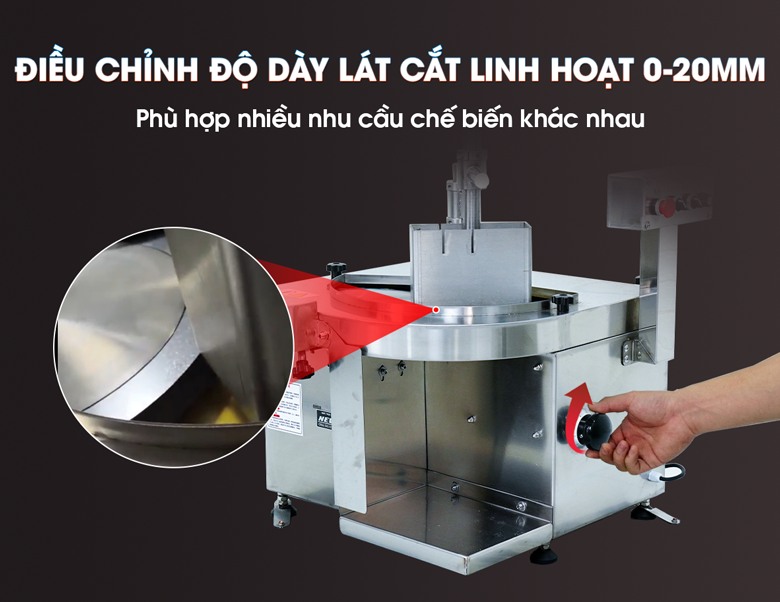 Điều chỉnh độ dày lát cắt linh hoạt mà không cần thay dao