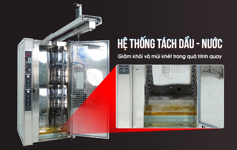 Đáy lò được tích hợp hệ thống tách dầu - nước