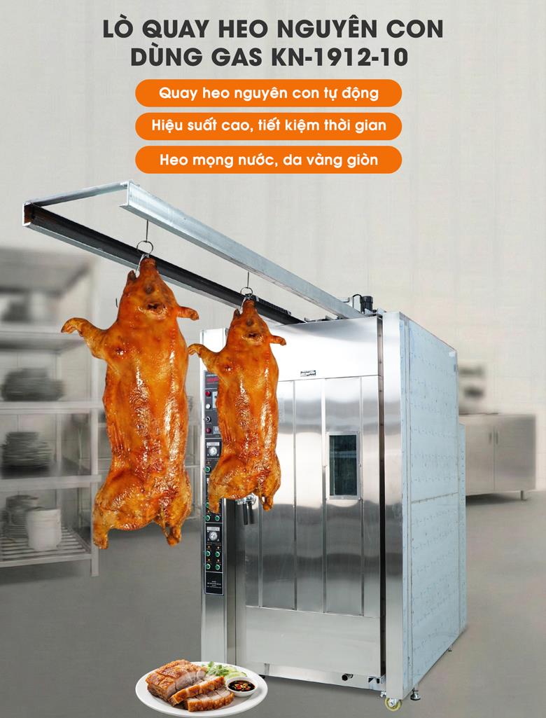 Lò quay heo nguyên con dùng gas KN-1912-10