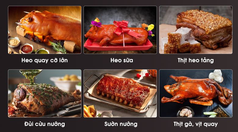 Quay nướng nhiều loại thịt khác nhau