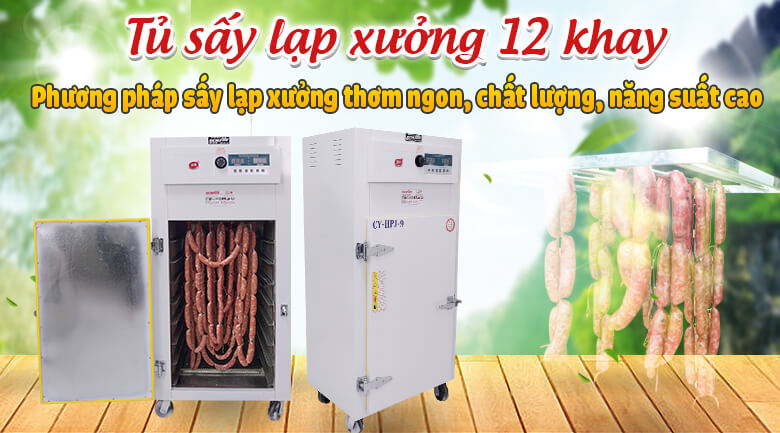 máy sấy cá, 12 khay
