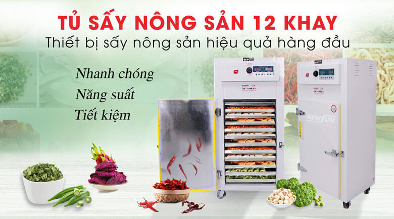 máy sấy nông sản công nghiệp 12 khay