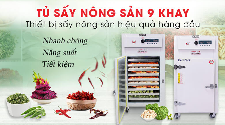 máy sấy nông sản công nghiệp 9 khay