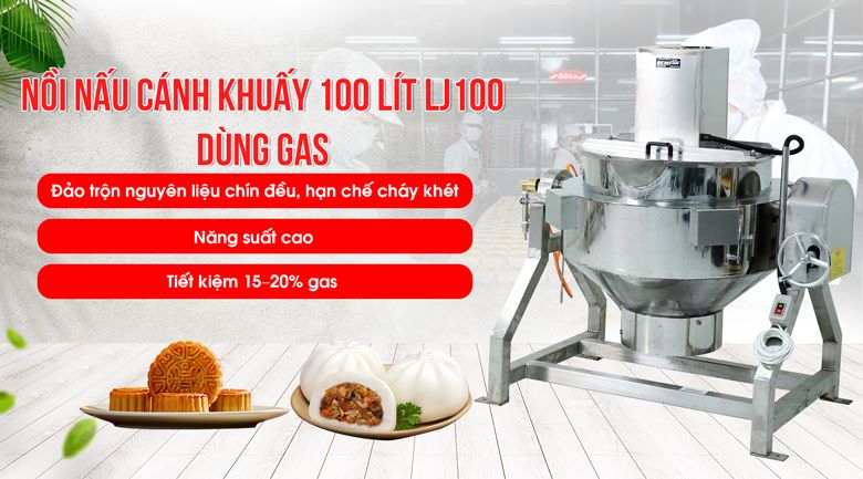 Nồi nấu cánh khuấy 100 lít LJ100