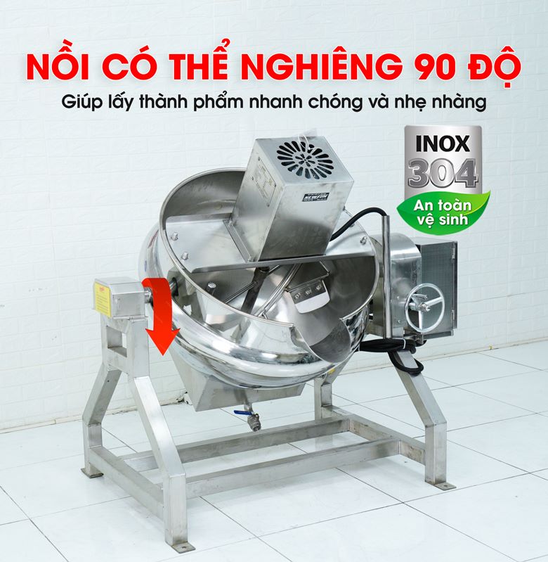 Nồi có thể nghiêng 90 độ giúp lấy thực ra ra dễ dàng