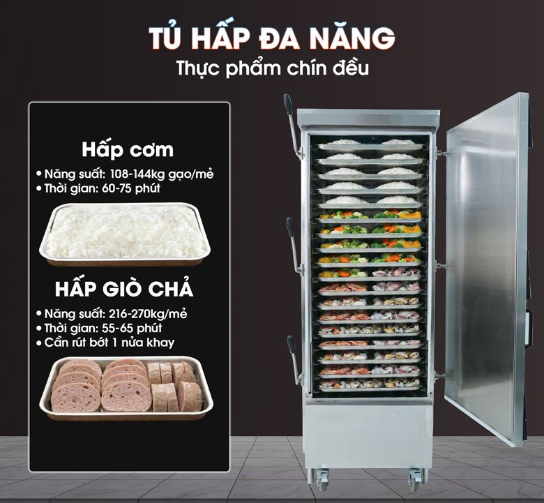 Tủ hấp đa năng nhiều loại thực phẩm