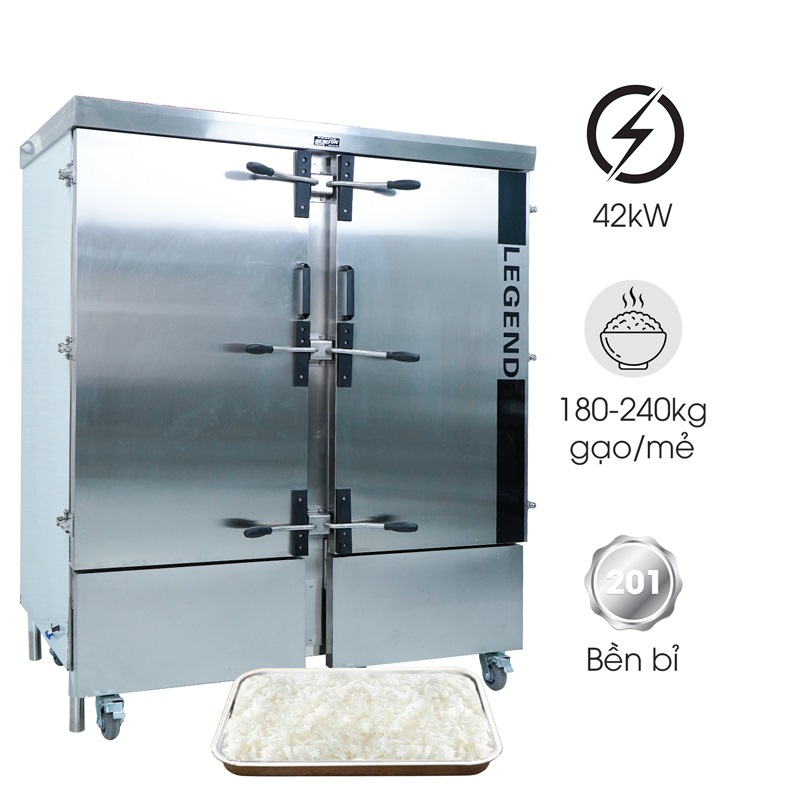 Tủ nấu cơm công nghiệp 60 khay NEWSUN 2M60-DT dùng điện