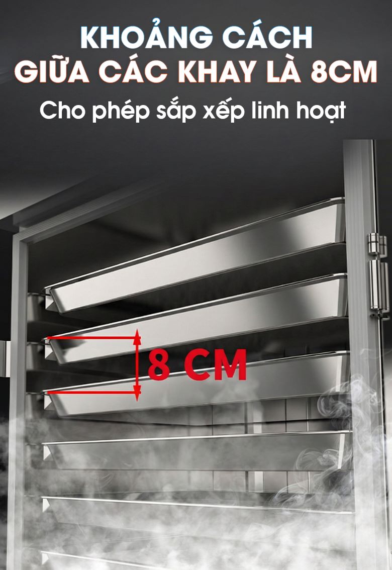 Dung tích lớn 1984 lít – Hấp được 60 khay trong một lần 