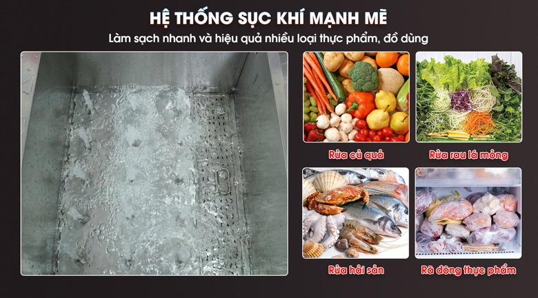 Công nghệ sục khí làm sạch rau củ, thực phẩm Công nghệ sục khí làm sạch rau củ, thực phẩm