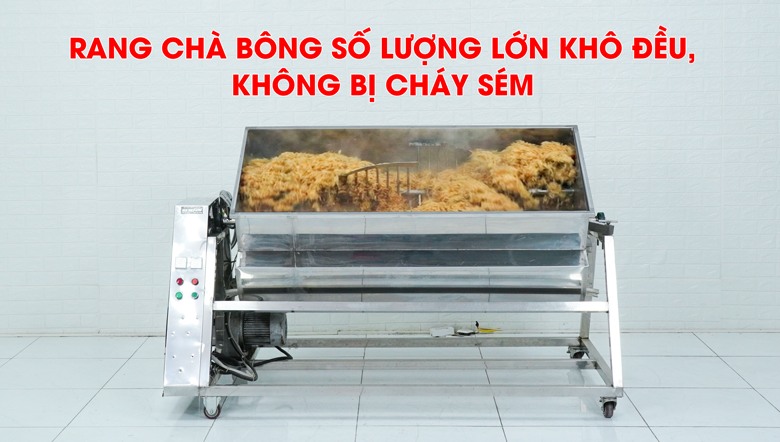 Hệ thống cánh đảo giúp rang chà bông số lượng lớn