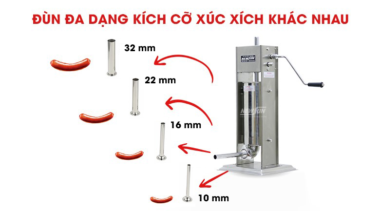 Dòng máy sở hữu nhiều kích cỡ đầu đùn khác nhau