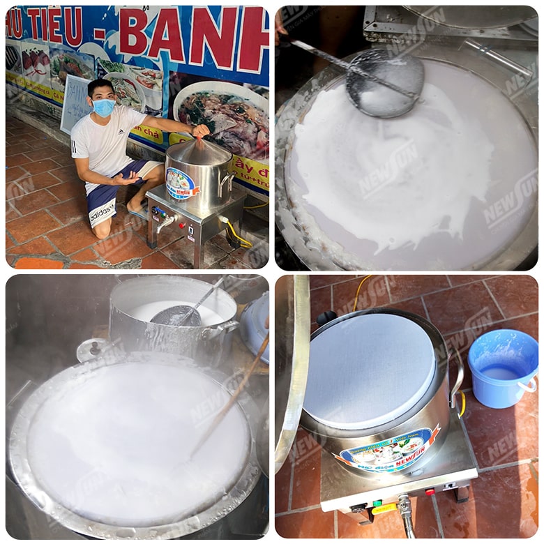 Khách hàng sử dụng nồi tráng bánh cuốn điện NEWSUN