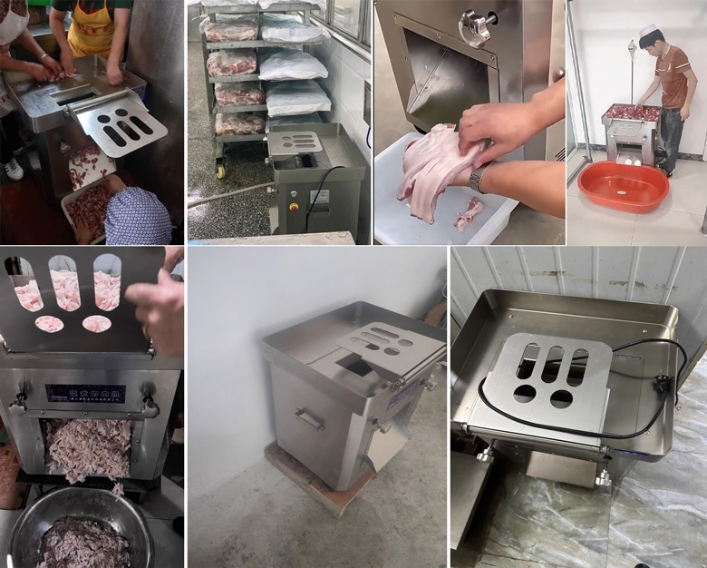 Khách hàng sử dụng máy cắt thịt tươi sống khổ lớn NEWSUN Khách hàng sử dụng máy cắt thịt tươi sống khổ lớn NEWSUN