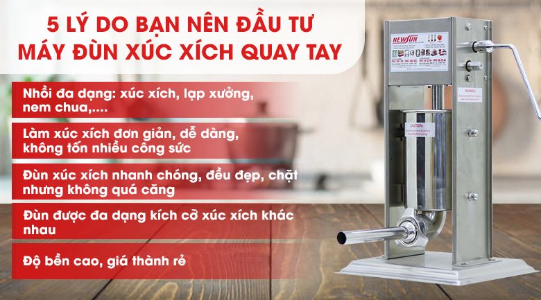 Lợi ích khi đầu tư máy đùn xúc xích quay tay